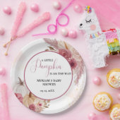 Fall Pink Pumpkin Floral Girl Dusche Pappteller (Party)