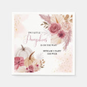 Fall Pink Pumpkin Floral Girl Dusche Serviette (Vorderseite)