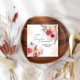 Fall Pink Pumpkin Floral Girl Dusche Serviette