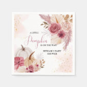 Fall Pink Pumpkin Floral Girl Dusche Serviette (Vorderseite)