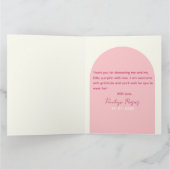 Fall Pink Pumpkin Gingham Girl Baby Dusche Dankeskarte (Innenseite)