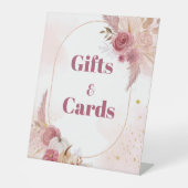 Fall pink Pumpkin Gir Babydusche Geschenk und Kart Sockelschild (Vorderseite)