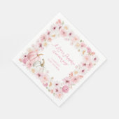 Fall Pink Pumpkin Girl Baby Shower Serviette (Ecke)