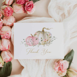 Fall Pink Pumpkin Girl Babydusche Danke Karte