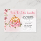 Fall Pink Pumpkin Girl Books for Baby Card  Visitenkarte (Vorderseite)
