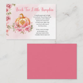 Fall Pink Pumpkin Girl Books for Baby Card Visitenkarte