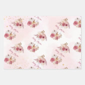 Fall pink Pumpkin Pampas Grass Girl Dusche Geschenkpapier Set (Vorderseite 2)