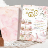 Fall Pink Pumpkin Tea für Zwei Mädchen 2. Geburtst Einladung