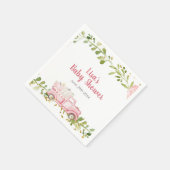 Fall Pink Pumpkin Truck Baby Dusche Napkin Serviette (Ecke)