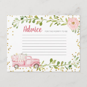 Fall Pink Pumpkin Truck Baby Showcard Begleitkarte