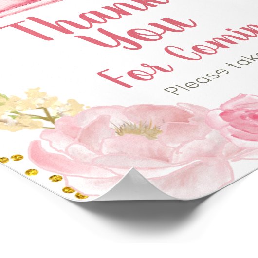 Fall Pink Pumpkin Truck Danke, dass Sie kommen Poster (Ecke)