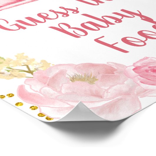 Fall Pink Pumpkin Truck Ratet das Baby Food-Zeiche Poster (Ecke)