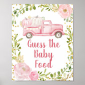 Fall Pink Pumpkin Truck Ratet das Baby Food-Zeiche Poster (Vorne)