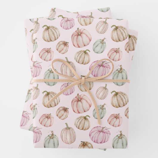 Fall Pink Pumpkins Geschenkpapier Set (Beispiel)