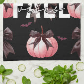 Fall Pink Pumpkins Muster Geschirrtuch (Gefaltet)