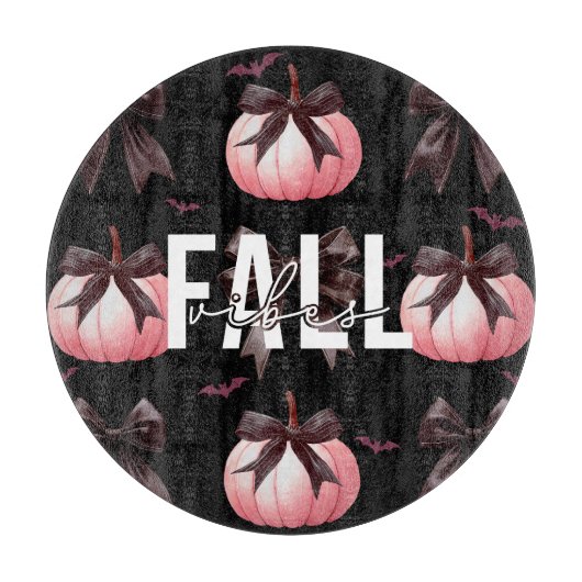 Fall Pink Pumpkins Muster Schneidebrett (Vorderseite)