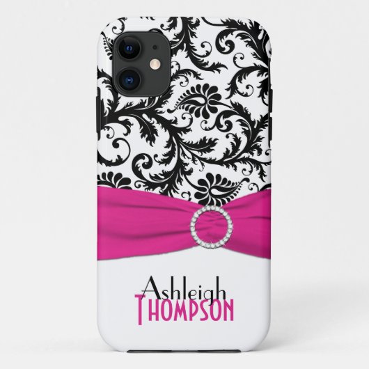 Fall Pink, Schwarz, Weiß, Floral Damask iPhone 5 Case-Mate iPhone Hülle (Rückseite)