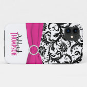 Fall Pink, Schwarz, Weiß, Floral Damask iPhone 5 Case-Mate iPhone Hülle (Rückseite (Horizontal))