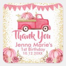 FALL PINK TRUCK PUMPKIN 1. GEBURTstag