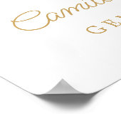 Fall Pink und Blue Pumpkin Gender Reveal Willkomme Poster (Ecke)