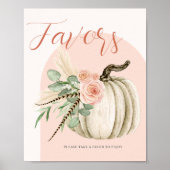 Fall Pink und Rust Wasserfarbe Pumpkin-Günstige Ta Poster (Vorne)