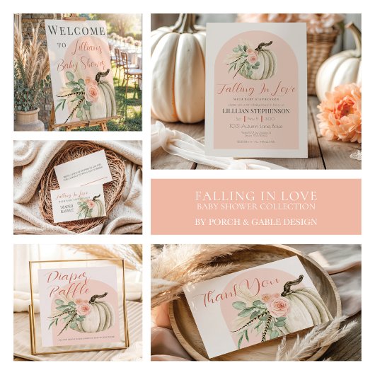 Fall Pink und Rust Wasserfarbe Pumpkin-Günstige Ta Poster