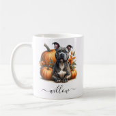 Fall Pitbull Hund Tasse mit Personalisiertem Namen (Links)