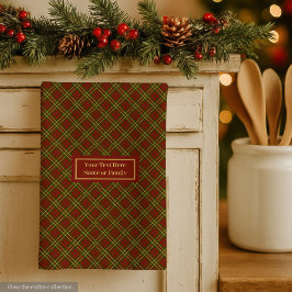 Fall Plaid Kitchen Towel Elegant Monogram Accent Geschirrtuch