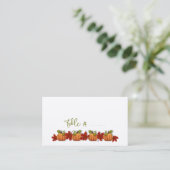 Fall Platzkarten Pumpkins Rote Blätter (Stehend Vorderseite)