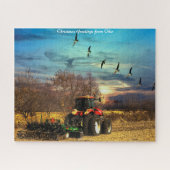 Fall Plow Tractor Ohio.Weihnachtsgrüße Puzzle (Horizontal)