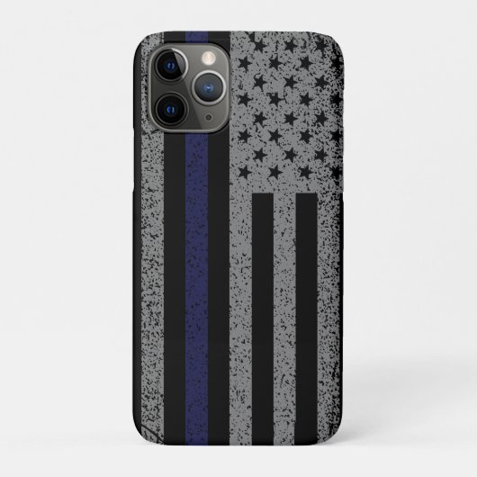 Fall "Police Thin Blue Line Flag Case-Mate iPhone" iPhone Hülle (Rückseite)