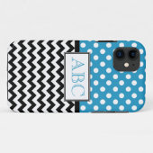 Fall Polka Dot Blue & Zickzack iPhone 5 Case-Mate iPhone Hülle (Rückseite (Horizontal))