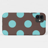 Fall : Polka Dot (Braun & Blau) Case-Mate iPhone Hülle (Rückseite (Horizontal))