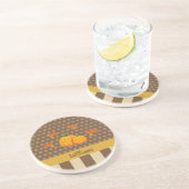 Fall Polka Dot Pumpkin mit Familienname Getränkeuntersetzer (Seite)