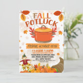 Fall Potluck Einladung, Herbstmittags Einladung (Stehend Vorderseite)