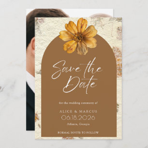 Fall Pressed Blume Foto Hochzeit speichern das Dat Save The Date