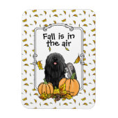 Fall Puli Hund (schwarz) Pumpkins Blätter Niedlich Magnet (Vertikal)