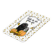 Fall Puli Hund (schwarz) Pumpkins Blätter Niedlich Magnet (Linke Seite)