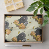 Fall Puli Hund (schwarz) Pumpkins Blätter Niedlich Seidenpapier (Geschenk)