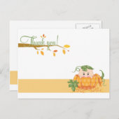 Fall Pumkin | Babydusche Danke Postcard Postkarte (Vorne/Hinten)