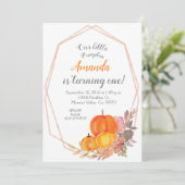 Fall Pumpkin 3. Geburtstag Einladung (Stehend Vorderseite)