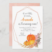 Fall Pumpkin 3. Geburtstag Einladung (Vorne/Hinten)