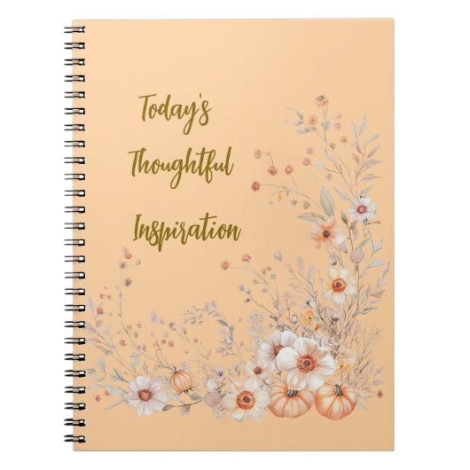 Fall Pumpkin and Floral Notebook Notizblock (Vorderseite)
