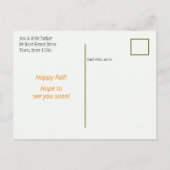 Fall Pumpkin Änderung der Jahreszeit Änderung der  Ankündigungspostkarte (Rückseite)