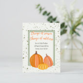 Fall Pumpkin Änderung der Jahreszeit Änderung der  Ankündigungspostkarte (Stehend Vorderseite)