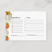 Fall Pumpkin Anfrage Rezept für die Braut Begleitkarte (Rückseite)