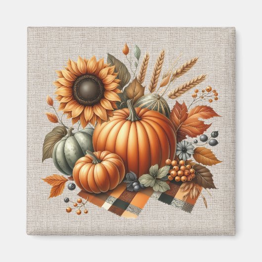 Fall Pumpkin Artwork Magnet (Vorne)
