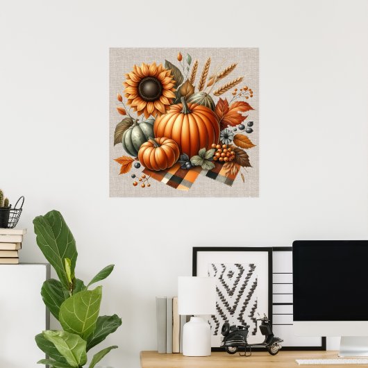 Fall Pumpkin Artwork Poster (Heimbüro)
