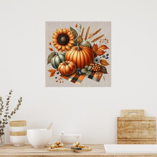 Fall Pumpkin Artwork Poster (Küche)
