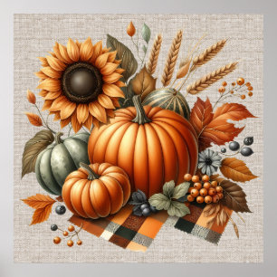 Fall Pumpkin Artwork Poster